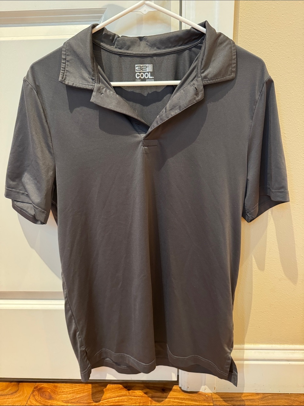 32 Degrees Men’s Short Sleeve Performance Polo - Charcoal Gray